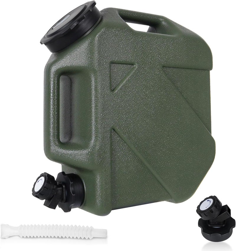 Digury 2.6 Gallon Water Jug, Camping Water Container BPA Free Water Storage with Spigot No Leakage Portable Emergency Water Tank for Outdoor Hiking Camping Picnic Supplies Green - Image 1